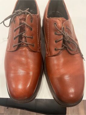 Men’s Bill Blass Brown Leather Lace-Up Oxford Derby Shoes